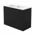 Deante Prizma umywalka z szafką 80 cm wiszącą czarny mat STNU8U6U8M