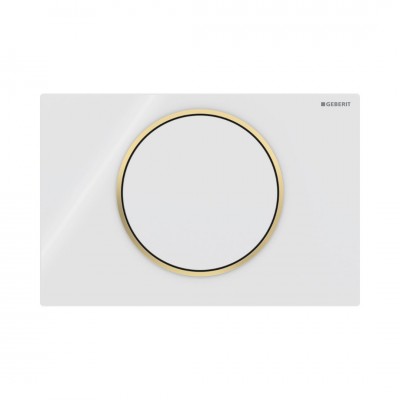 Geberit Sigma 10 przycisk spłukujący biały/pozłacany/biały 115758KK5