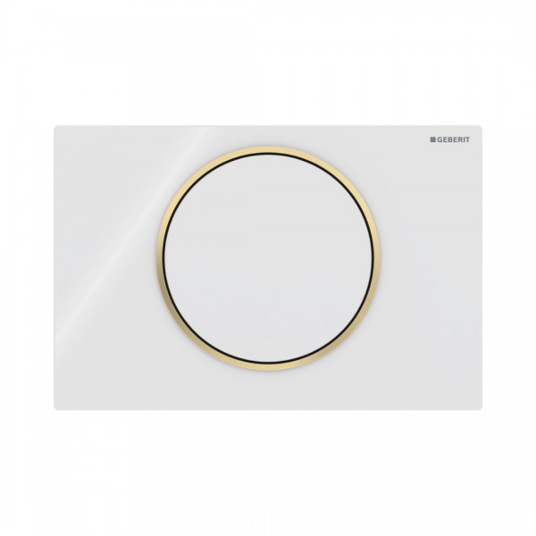 Geberit Sigma 10 przycisk spłukujący biały/pozłacany/biały 115758KK5