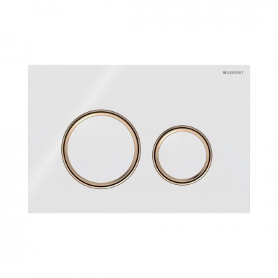 Geberit Sigma 21 przycisk spłukujący szkło białe/czerwone złoto 115650SI1