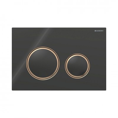 Geberit Sigma 21 przycisk spłukujący szkło czarne/czerwone złoto 115650SJ1