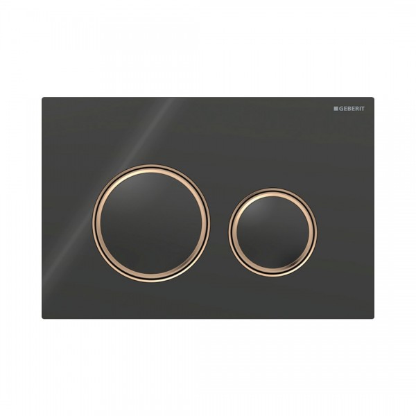 Geberit Sigma 21 przycisk spłukujący szkło czarne/czerwone złoto 115650SJ1