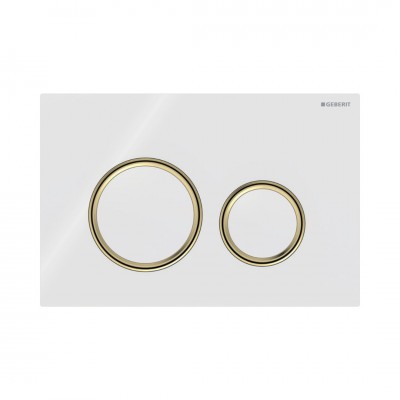 Geberit Sigma 21 przycisk spłukujący szkło białe/mosiądz 115652SI1