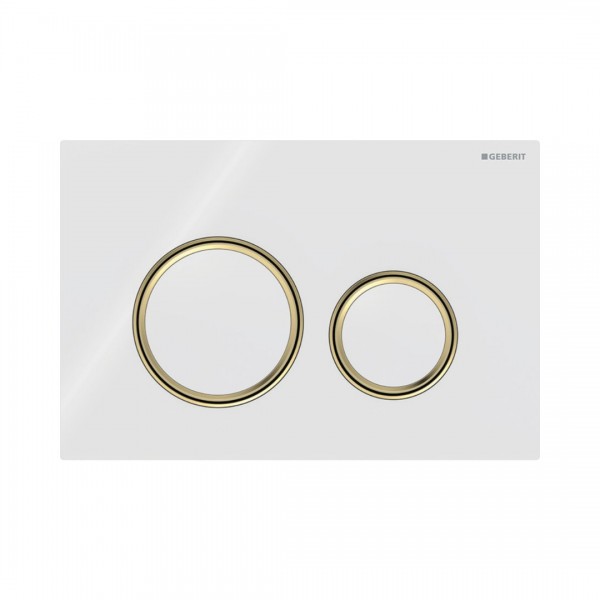 Geberit Sigma 21 przycisk spłukujący szkło białe/mosiądz 115652SI1
