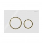 Geberit Sigma 21 przycisk spłukujący szkło białe/mosiądz 115652SI1