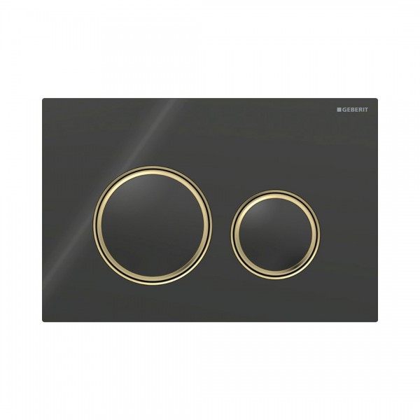 Geberit Sigma 21 przycisk spłukujący szkło czarne/mosiądz 115652SJ1