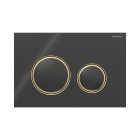 Geberit Sigma 21 przycisk spłukujący szkło czarne/mosiądz 115652SJ1