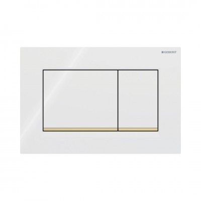 Geberit Sigma 30 przycisk spłukujący biały/pozłacany/biały 115883KK1
