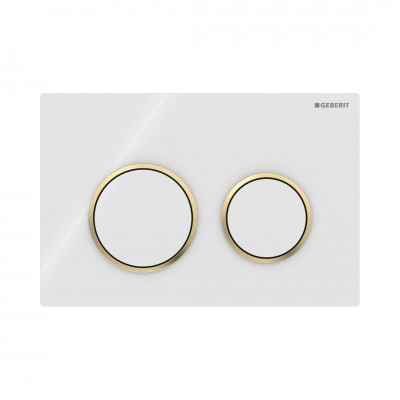 Geberit Omega 20 przycisk spłukujący biały/pozłacany/biały 115085KK1