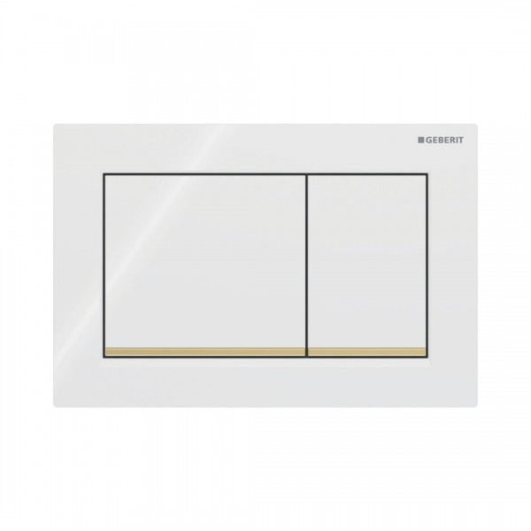 Geberit Omega 30 przycisk spłukujący biały/pozłacany/biały 115080KK1