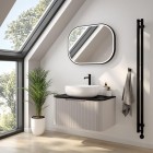 Oltens Stang (S) grzejnik łazienkowy 180x8 cm czarny mat 55023300