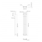 Oltens Stang (S) grzejnik łazienkowy 180x23 cm czarny mat 55026300