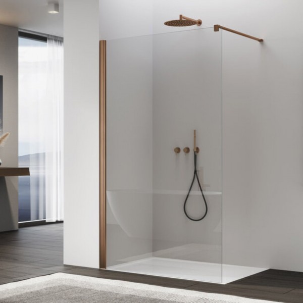 Ronal Annea ścianka prysznicowa 70 cm Walk-in / boczna do drzwi miedź szczotkowana ANT107002707