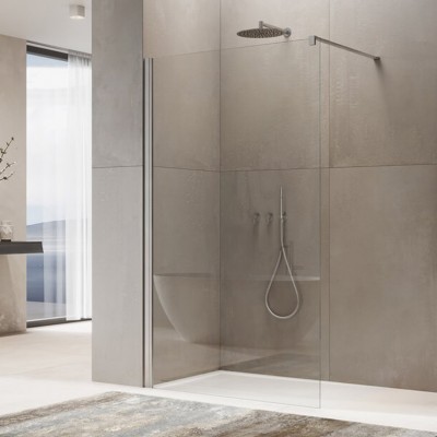 Ronal Annea ścianka prysznicowa 80 cm Walk-in / boczna do drzwi nikiel szczotkowany ANT108002507