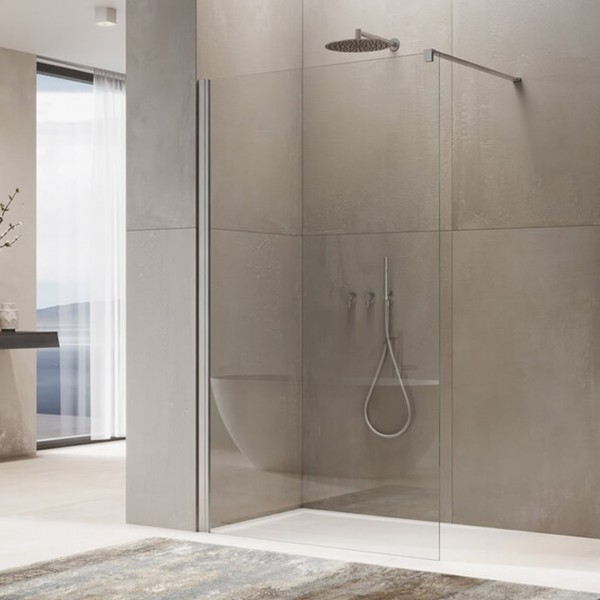 Ronal Annea ścianka prysznicowa 80 cm Walk-in / boczna do drzwi nikiel szczotkowany ANT108002507