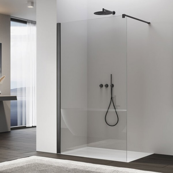 Ronal Annea ścianka prysznicowa 120 cm Walk-in / boczna do drzwi gunmetal szczotkowany ANT112002607