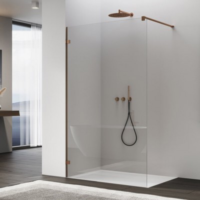 Ronal Annea ścianka prysznicowa 70 cm Walk-in / boczna do drzwi miedź szczotkowana ANTW107002707