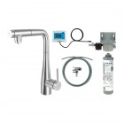 Deante Eridan bateria kuchenna stojąca z wyciąganą wylewką z zestawem do filtracji wody chrom BREF075M