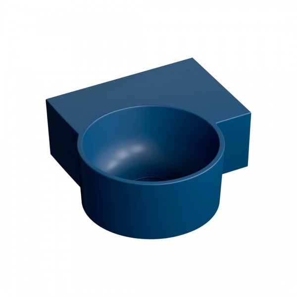 Omnires Ovo M+ umywalka ścienna-nablatowa 33x34 cm prawa midnight blue mat OVO335UWPMB