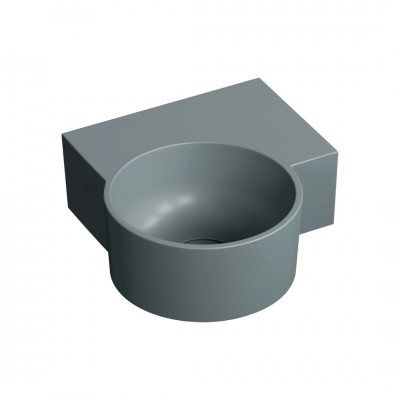 Omnires Ovo M+ umywalka ścienna-nablatowa 33x34 cm prawa ash grey mat OVO335UWPAG