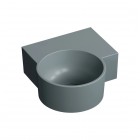 Omnires Ovo M+ umywalka ścienna-nablatowa 33x34 cm prawa ash grey mat OVO335UWPAG