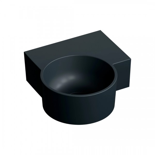 Omnires Ovo M+ umywalka ścienna-nablatowa 33x34 cm prawa black lava mat OVO335UWPBLV