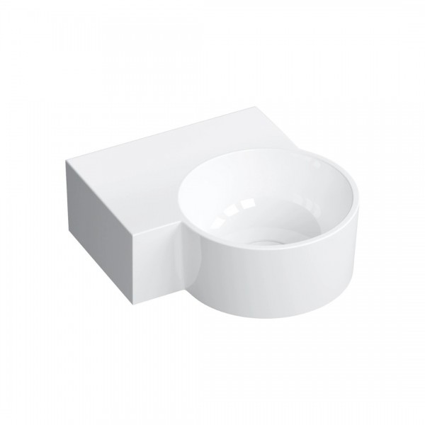 Omnires Ovo M+ umywalka ścienna-nablatowa 33x34 cm lewa biały połysk OVO335UWLBP