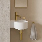 Omnires Ovo M+ umywalka ścienna-nablatowa 33x34 cm lewa biały mat OVO335UWLBM