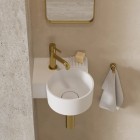 Omnires Ovo M+ umywalka ścienna-nablatowa 33x34 cm lewa biały mat OVO335UWLBM