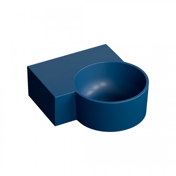 Omnires Ovo M+ umywalka ścienna-nablatowa 33x34 cm lewa granatowa OVO335UWLMB