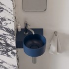 Omnires Ovo M+ umywalka ścienna-nablatowa 33x34 cm lewa granatowa OVO335UWLMB