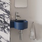 Omnires Ovo M+ umywalka ścienna-nablatowa 33x34 cm lewa granatowa OVO335UWLMB