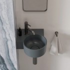 Omnires Ovo M+ umywalka ścienna-nablatowa 33x34 cm lewa szara OVO335UWLAG