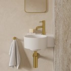 Omnires Ovo M+ umywalka ścienna-nablatowa 33x34 cm prawa biały mat OVO335UWPBM