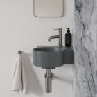 Omnires Ovo M+ umywalka ścienna-nablatowa 33x34 cm prawa szara OVO335UWPAG