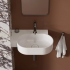 Omnires Ovo M+ umywalka ścienna-nablatowa 55x38 cm lewa biały połysk OVO555UWLBP