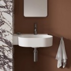 Omnires Ovo M+ umywalka ścienna-nablatowa 55x38 cm lewa biały połysk OVO555UWLBP