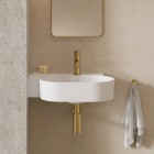 Omnires Ovo M+ umywalka ścienna-nablatowa 55x38 cm lewa biały mat OVO555UWLBM