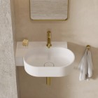 Omnires Ovo M+ umywalka ścienna-nablatowa 55x38 cm lewa biały mat OVO555UWLBM