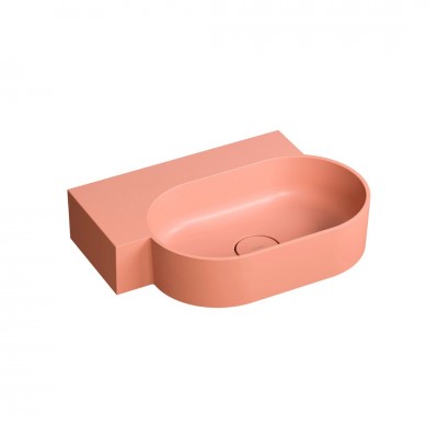 Omnires Ovo M+ umywalka ścienna-nablatowa 55x38 cm lewa różowa OVO555UWLCO