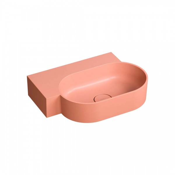 Omnires Ovo M+ umywalka ścienna-nablatowa 55x38 cm lewa różowa OVO555UWLCO