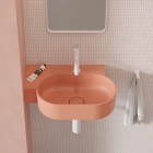 Omnires Ovo M+ umywalka ścienna-nablatowa 55x38 cm lewa różowa OVO555UWLCO