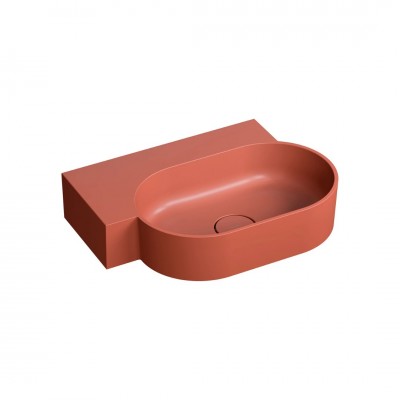 Omnires Ovo M+ umywalka ścienna-nablatowa 55x38 cm lewa terakota OVO555UWLTE