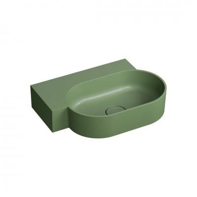 Omnires Ovo M+ umywalka ścienna-nablatowa 55x38 cm lewa zielony mat OVO555UWLOL