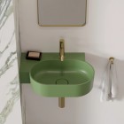 Omnires Ovo M+ umywalka ścienna-nablatowa 55x38 cm lewa zielony mat OVO555UWLOL