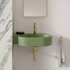 Omnires Ovo M+ umywalka ścienna-nablatowa 55x38 cm lewa zielony mat OVO555UWLOL