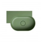 Omnires Ovo M+ umywalka ścienna-nablatowa 55x38 cm lewa zielony mat OVO555UWLOL