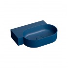 Omnires Ovo M+ umywalka ścienna-nablatowa 55x38 cm lewa granatowy mat OVO555UWLMB