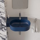 Omnires Ovo M+ umywalka ścienna-nablatowa 55x38 cm lewa granatowy mat OVO555UWLMB