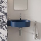 Omnires Ovo M+ umywalka ścienna-nablatowa 55x38 cm lewa granatowy mat OVO555UWLMB